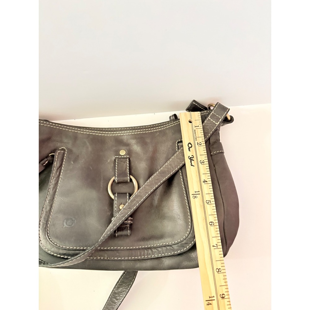 Born Crossbody Bag Womens Brown Genuine Leather Organizer Pocket Small Hook Loop - Picture 11 of 11